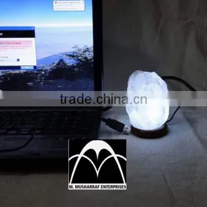 Himalayan Rock Salt USB Tiny WHITE Lamps NATURAL thumbnail-1