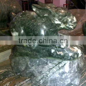 Indoor Decorative Carved Green Jade Rabbit Sculpture(20 Years Factory) thumbnail-1