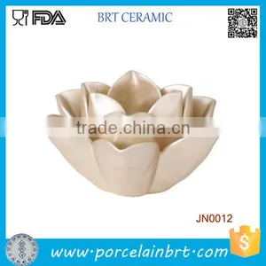 Delicarte Flower Ceramic Gold Rose Candle Holder thumbnail-1