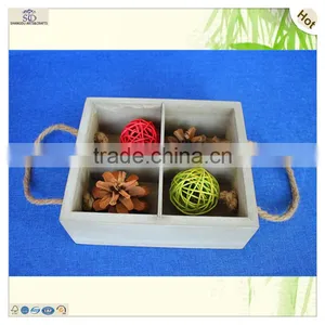 Wholesale Antique Rope Handles Decorating Wooden Box thumbnail-3