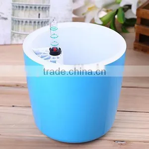 Round Self Watering Planter Flower Pot Home Office Garden Water Level Indicator thumbnail-4