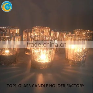 Cheap Mercury Glass Vases Metallic Red Mercury Glass Jar Candle Lantern thumbnail-6