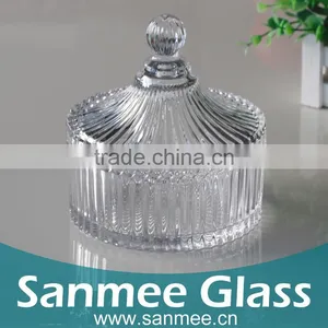 Fashion Design Engraved Glass Candy Bowl Glass Sugar Bowl thumbnail-1