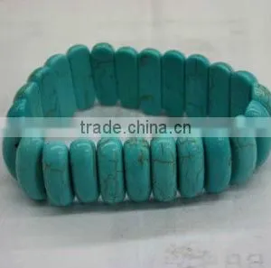 15*20mm Natural Flat Rectangle Turquoise Bracelet thumbnail-1