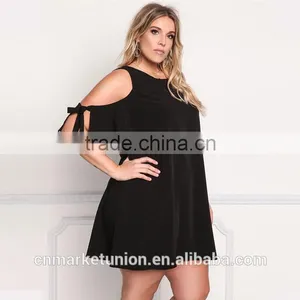 2017 Hot Sale High Quality Strapless Black Dress for Fat Women thumbnail-2