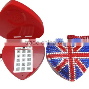 Novelty Diamonds Decrated Heart Shaped Telephone thumbnail-4