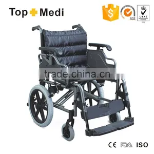 Topmedi High Quality Aluminum Wheel Chair Folding for Handicapped thumbnail-1