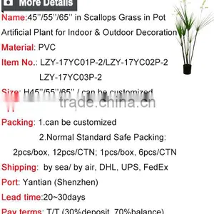 45 / 55 /65 Inch Nearly Nature Artificial Bonsai Grass Potted Scallop Grass With Orchid Flowers Fake Pots Plant thumbnail-6