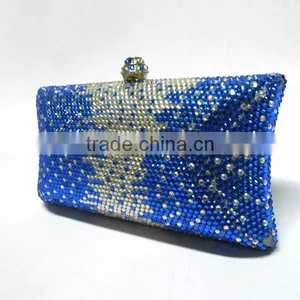 Hard Case Metal Frame Evening Clutch Bags With Crystal Stones thumbnail-1