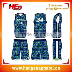 Hongen Apparel Reversible Team Custom Sublimated Mesh Fabric Basketball Jersey Uniform thumbnail-1
