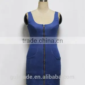 Denim Jeans Dress for Women Casual Dress Jeans ,blue Suspender Skirt Jeans Dress thumbnail-4
