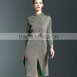 2017 New Slim Plicated Cheongsam One Piece Dresses thumbnail-4