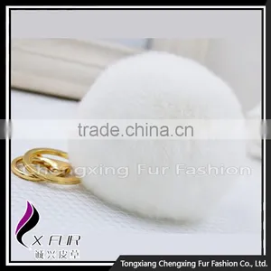 CX-R-09 Genuine Rex Rabbit Fur Promotion Keychain thumbnail-2