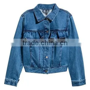 2017 New Arrival Wholesale Cheap Blue Denim Jacket Women thumbnail-3