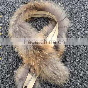BBG-H-7 Wholesale Real Colorful Raccoon Fur Trim for Women's Shoes&Boots Welt With Factory Price thumbnail-5