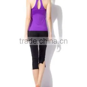Purple Women Aerobics Pant Yoga Clothing Body Building Sport Wear thumbnail-2