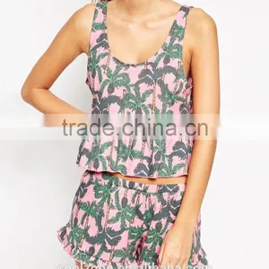 Relaxed Fit Scoop Neck All Over Printed Pajama Women Adult Pajama thumbnail-4