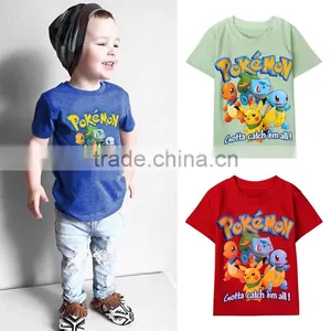 Summer Kids Boys Toddlers Cute Pokemon Pikachu Cartoon Tops T Shirt Casual Tees thumbnail-1