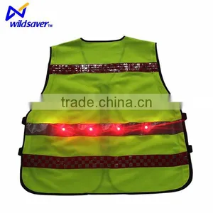 Construction Worker Waistcoat Safety Reflective Running Vest With Led thumbnail-5