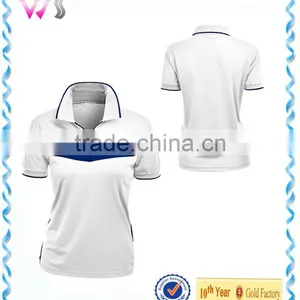 100% Polyester Dry Fit Bowling Polo T-shirt White thumbnail-1