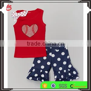 Wholesale in China Baby Girls Tank & Ruffle Shorts Set New Model Kids Beautiful Clothes thumbnail-1