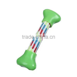 Plastic & Cotton Pet Products Chew Molar Knot Toy Durable Bone Green thumbnail-3