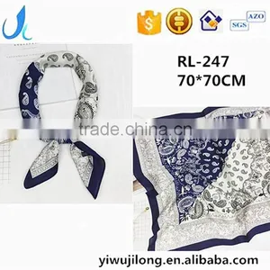 Custom Design High Quality Printing Fashion Silk Scarf thumbnail-1