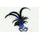 Halloween Carnival Venetian Masks / Blue Colombina Mask With Metal thumbnail-1