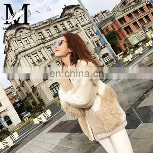 Wholesale Winter Celebrity Fashion Style Double Face Lamb Leather Fur Jacket thumbnail-3