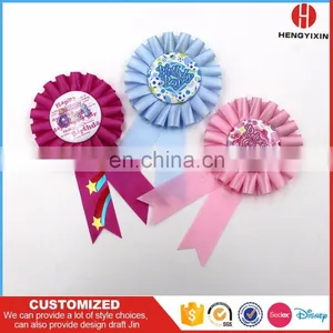 Custom Handmade Satin Rosette Award Ribbon With Safety Pin thumbnail-6