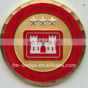 Custom Make Challenge Coin Gold/silver/copper Plating With Sandblasting , Untied State Army Military 3D/2D Cheap Coin Diamond thumbnail-1