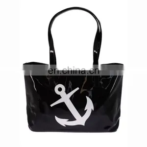 19inch w x 11inch h x 5inch d Sea Life Anchor Vinyl Tote Bag thumbnail-1