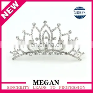 Wedding Bridal Clear Rhinestones Crystal Silver Prom Hair Comb Rhinestone Hair Bling Bridal Crown Tiara thumbnail-1