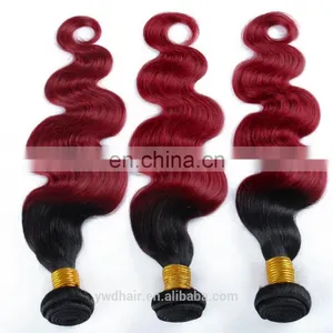 Ombre Brazilian Virgin Human Hair T1B/ 99J Color Ombre Hair Extensions Body Wave 3PCs 100% Human Hair thumbnail-5