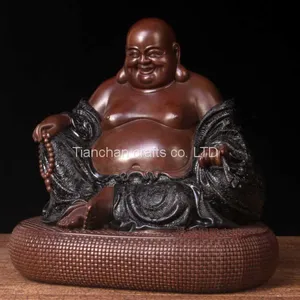 The Antique Fat Buddha Statue Buddha Shown Smiling With Big Belly thumbnail-5