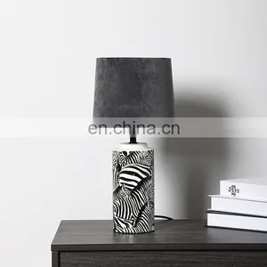 Wholesale Living Room Animal Desk Lamp Custom Bedside Ceramic Lamp With Zebra Pattern Decoration thumbnail-1
