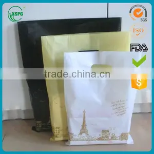 High Quality Custom Black Plastic Hape Bags With Die Cut Wholesale thumbnail-3
