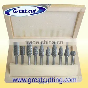 10 Pcs Carbide Rotary Files in Wooden Box thumbnail-1