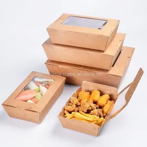 China Supplier Paper Lunch Box Disposable Lunch Food Packaging Containers Offset Printing Takeaway Boxes thumbnail-1