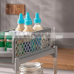 Wholesale Table Kitchen Accessories Pantry Home Storage Slide Drawer Spice Rack Holders Plastic Sink Other Storage Baskets thumbnail-4