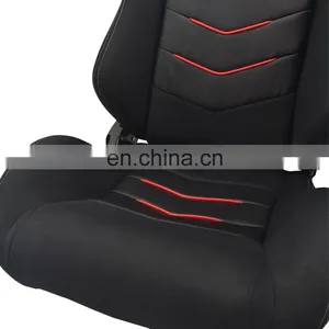 Black Suede Red Patch With Black Stitching Racing Seat Universal Car Use thumbnail-4