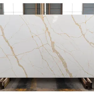 Code：1101，Calacatta Artificial Stone Quartz Slab Kitchen Countertops thumbnail-1