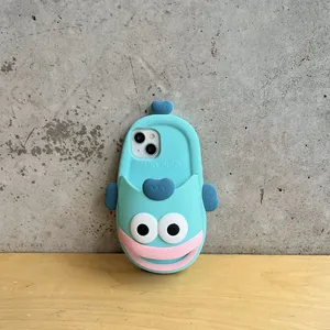 Cartoon 3D Cute Sanrios Hangyodon Slippers Stereoscopic Phone Case for IPhone 15 14 13 12 11 Pro Max Soft Silicone Back Cover thumbnail-1