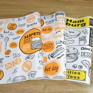 Food Grade Waxed Paper Burger Wrap Greaseproof Fast Food Sandwich Packaging thumbnail-1