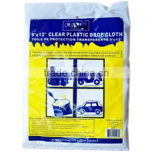 9'*12' Clear Plastic Drop Cloth thumbnail-1