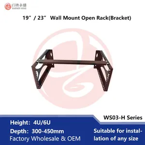 Factory OEM WS03-H 19inch or 24inch Wall Mount Open Frame Rack 4U/6U Bracket for Network Equipment thumbnail-3