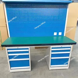 Heavy Load Capacity Workbench With Green Surface and 8 Drawers for Precision Engineering Supplier thumbnail-4