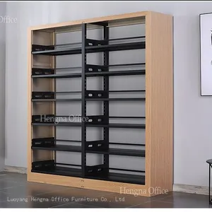 HN-AR9 Double Sided Steel Bookstack for Law Firm Archive, Guardrail Design, 1.26mm Thickness, China Office Furniture Supplier Canada thumbnail-1