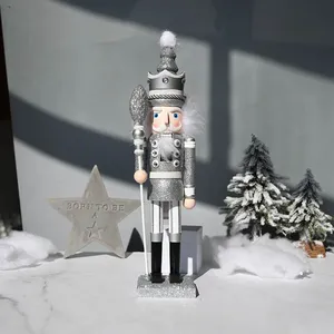 Traditional Hardwood Nutcracker King Figure Christmas Desktop Decor thumbnail-4
