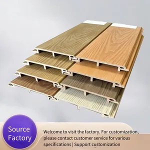 Factory Wholesale Outdoor Wood-plastic Wall Panels, Embossed Wood-plastic Wall Panels, Waterproof and Anti-corrosion Wall Panels for Courtyards and Terraces thumbnail-1